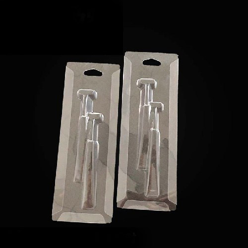 Custom PET Eco-Friendly Transparent Blister Packaging with Three Folded Edges & Hanger Card for Insert Back Cards